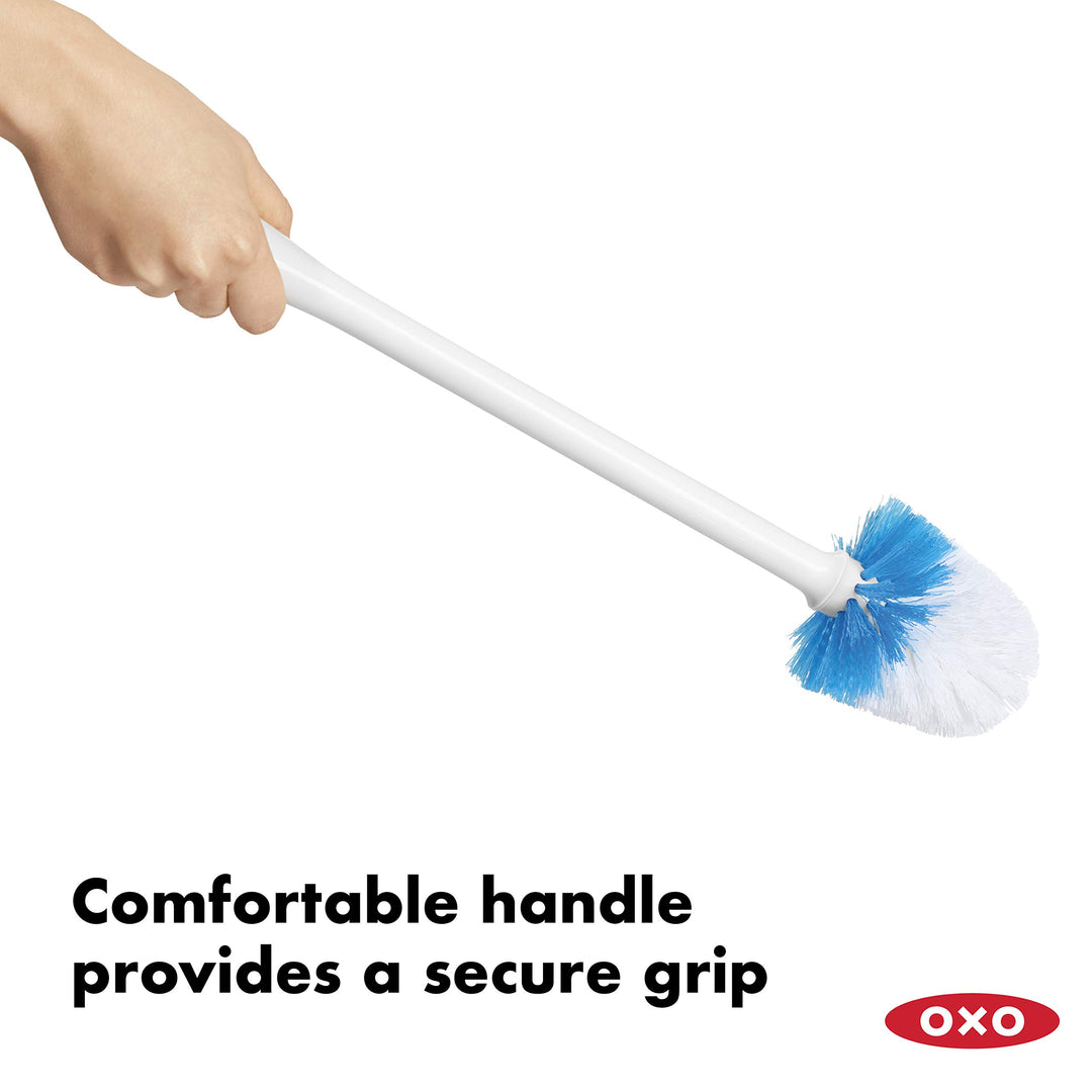 Good Grips Compact Toilet Brush &amp; Canister, White, 6 x 4-3/4 x 17-1/4 h