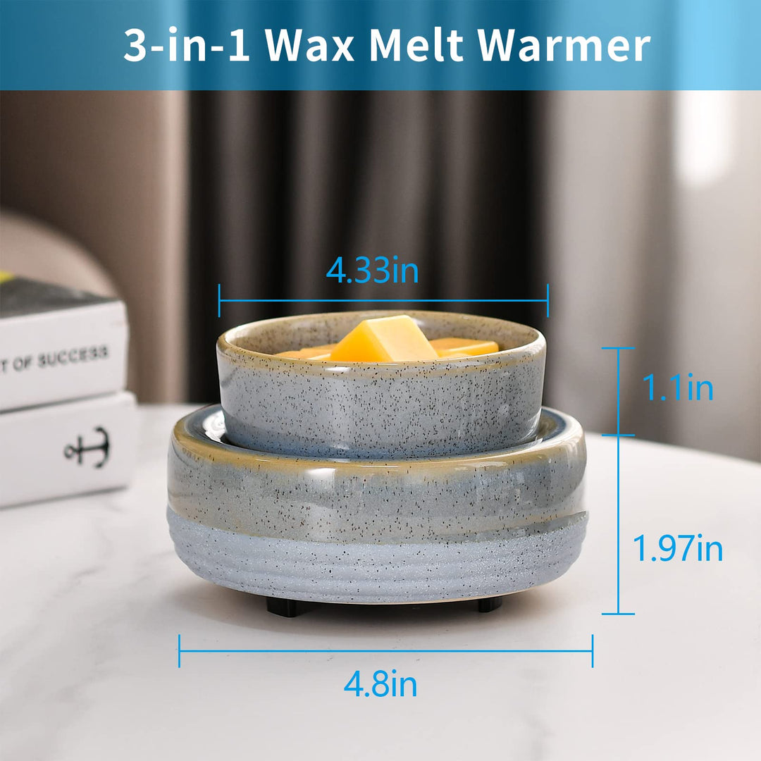 Ceramic Wax Warmer,Wax Melt Warmer,Wax Melter for Scented Wax, Jar Candles or Essential Oil, Candle Wax Burner Gifts for Spa Home Office Women as Gifts for Mom Grandma Women Girls
