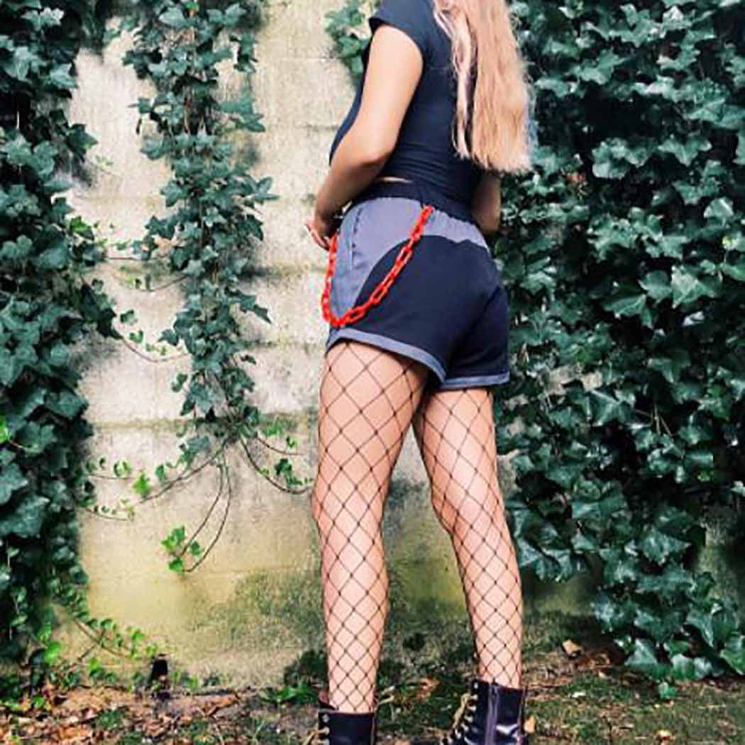 Hip Hop Jeans Pants Chain Punk Goth for Men Acrylic Link Wallet Chain for Women Hipster Chunky Thick Pocket Keychains body Accessory for Girls (Orange)…