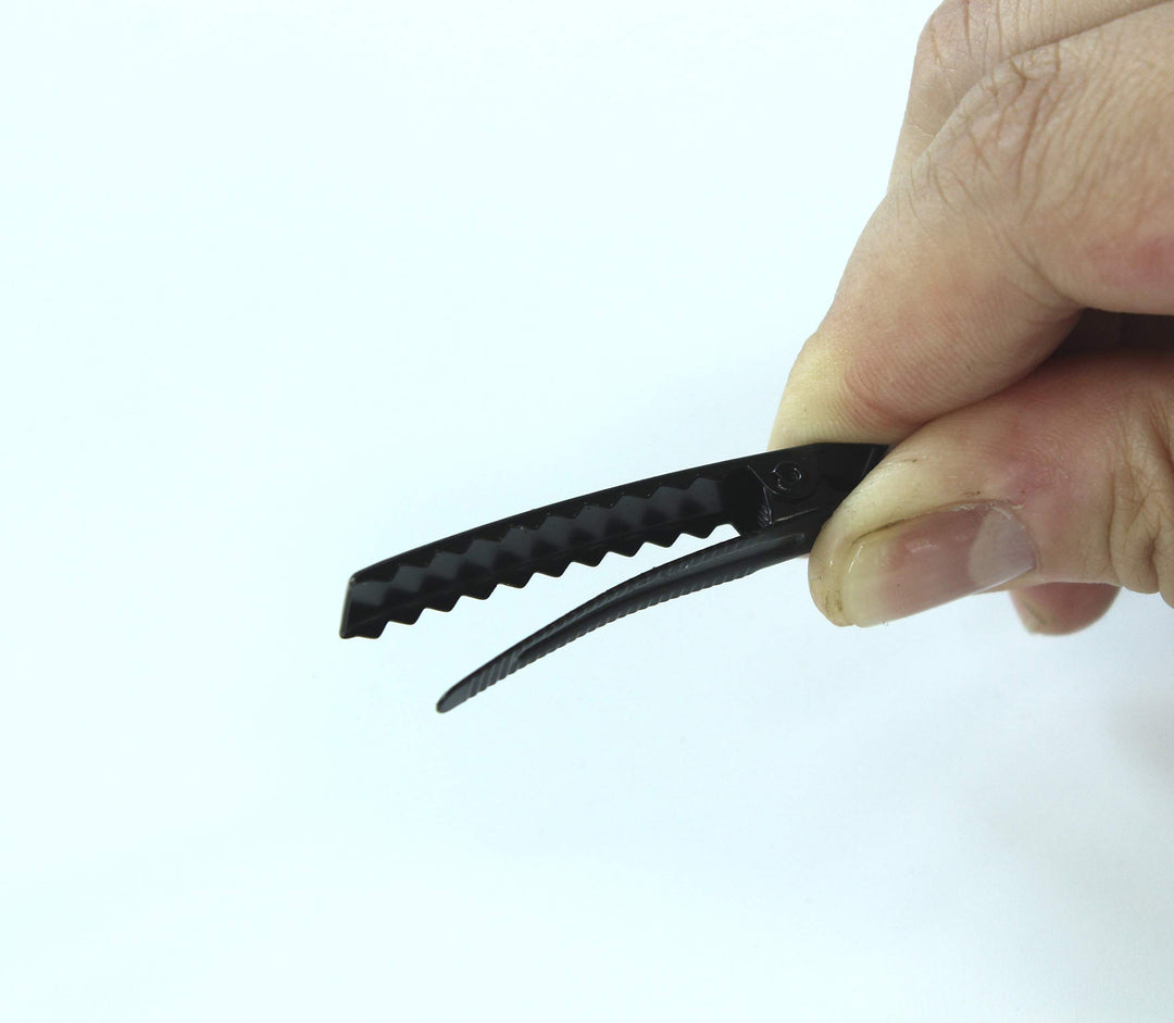 All In One Hair Clip For Diy (46Mm Black Flat Alligator Clips)