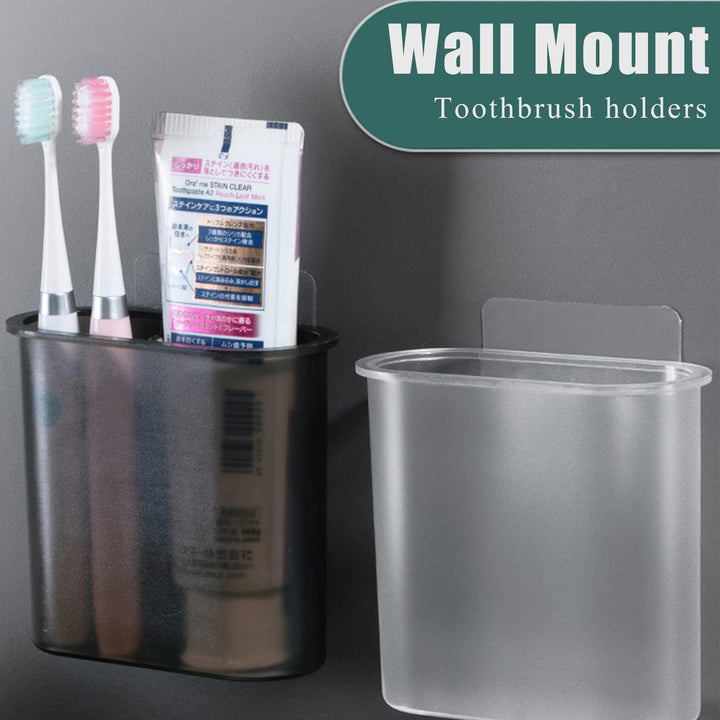 2 Packs Wall Mounted Toothbrush Holder for Bathroom, Se