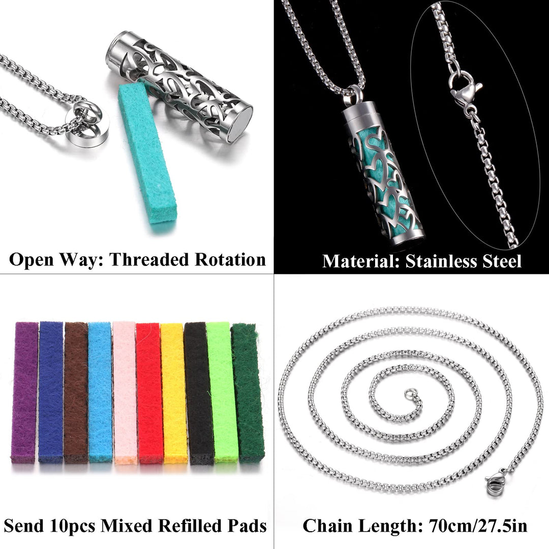 Essential Oil Necklace for Women, Aromatherapy Pendant 