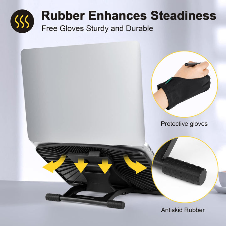 PR 100 Universal Tablet Stand, Adjustable from 10 to 16 inch for Drawing Tablets, Monitors, Compatible with iPad, Microsoft Surface Pro Series, Laptop