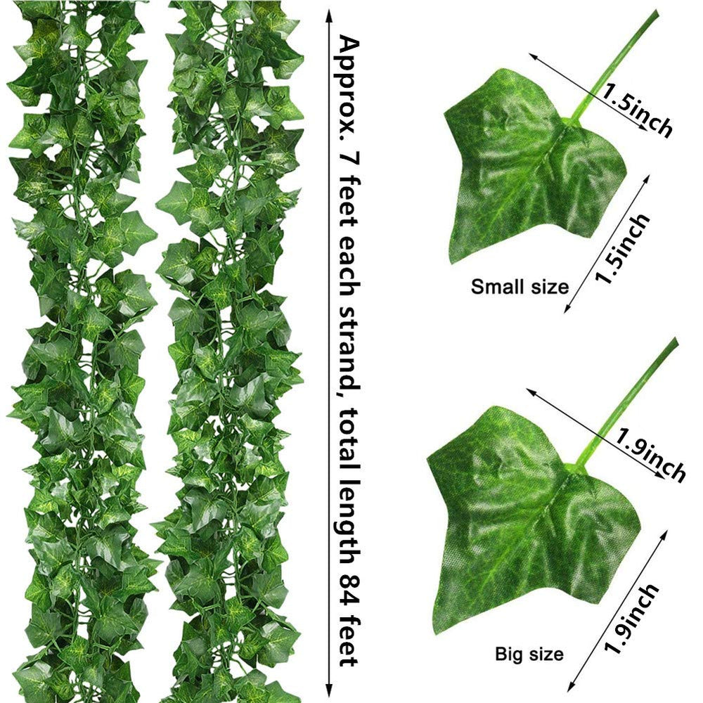 ZWYOQI 84 Feet Artificial Ivy Leaf Plants Fake Vine Han