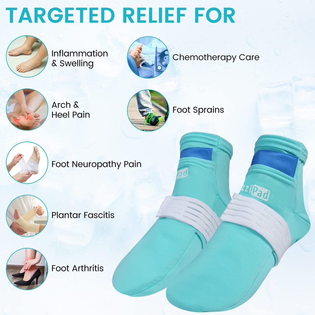 SuzziPad Cold Therapy Socks with Reusable Gel ice Packs