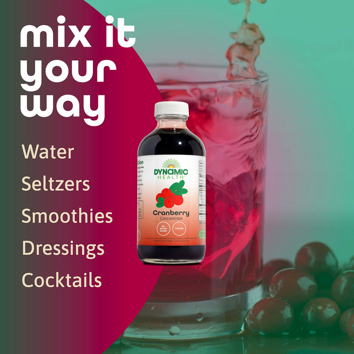 Pure Cranberry Juice Concentrate, Unsweetened, Natural Antioxidant Support, No Added Sugar, 8 Fl oz
