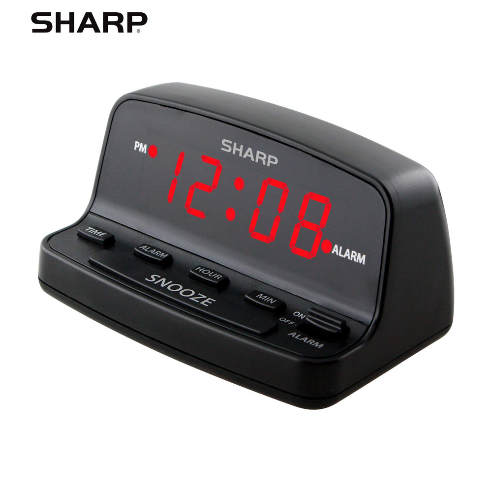 Sharp Digital Alarm Clock with Keyboard Style Controls,