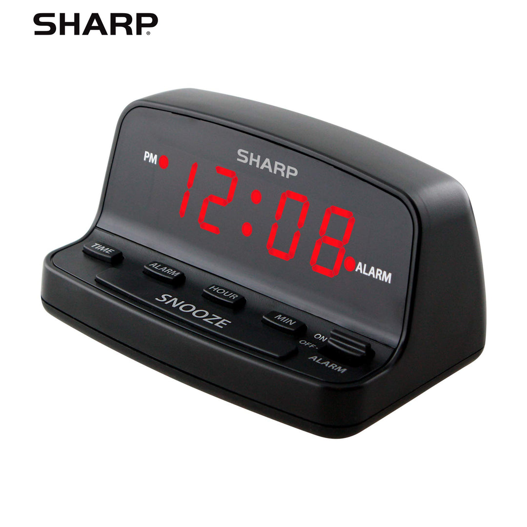 Sharp Digital Alarm Clock with Keyboard Style Controls,