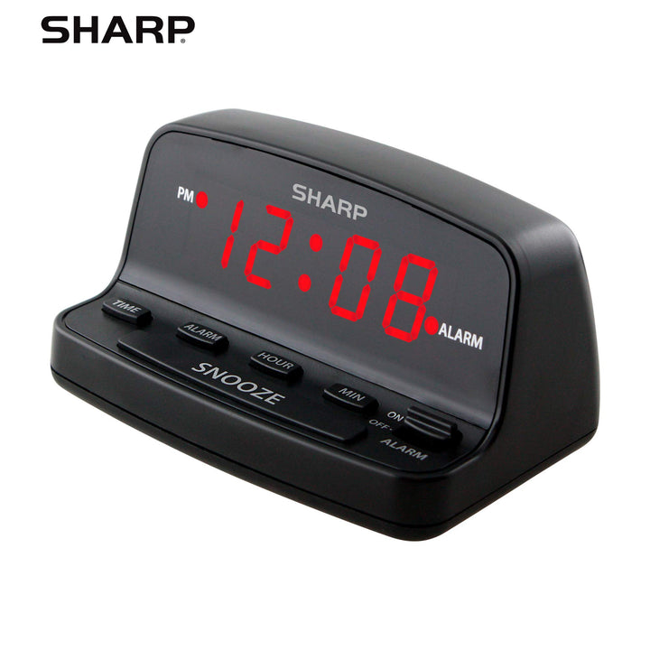 Sharp Digital Alarm Clock with Keyboard Style Controls,