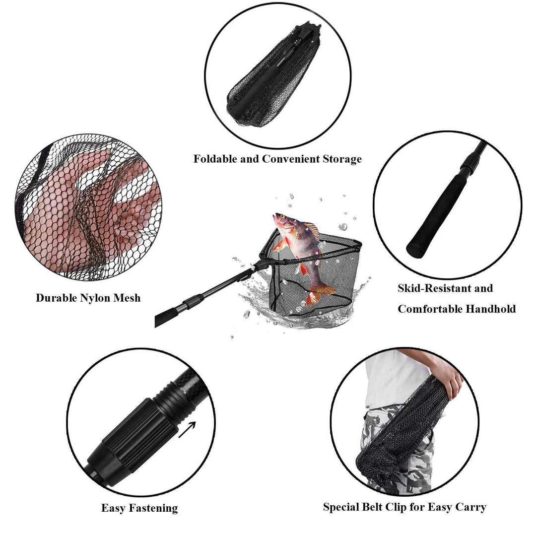 PLUSINNO Fishing Net Fish Landing Net, Foldable Collaps