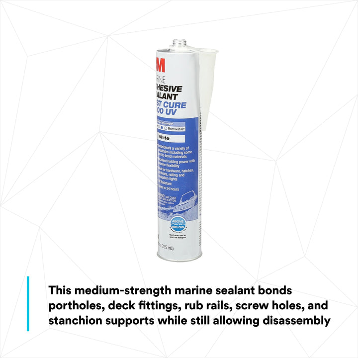 3M Marine Adhesive Sealant 4000 UV, PN06580, White, 295 mL Cartridge, 10 Fl Oz (Pack of 1)