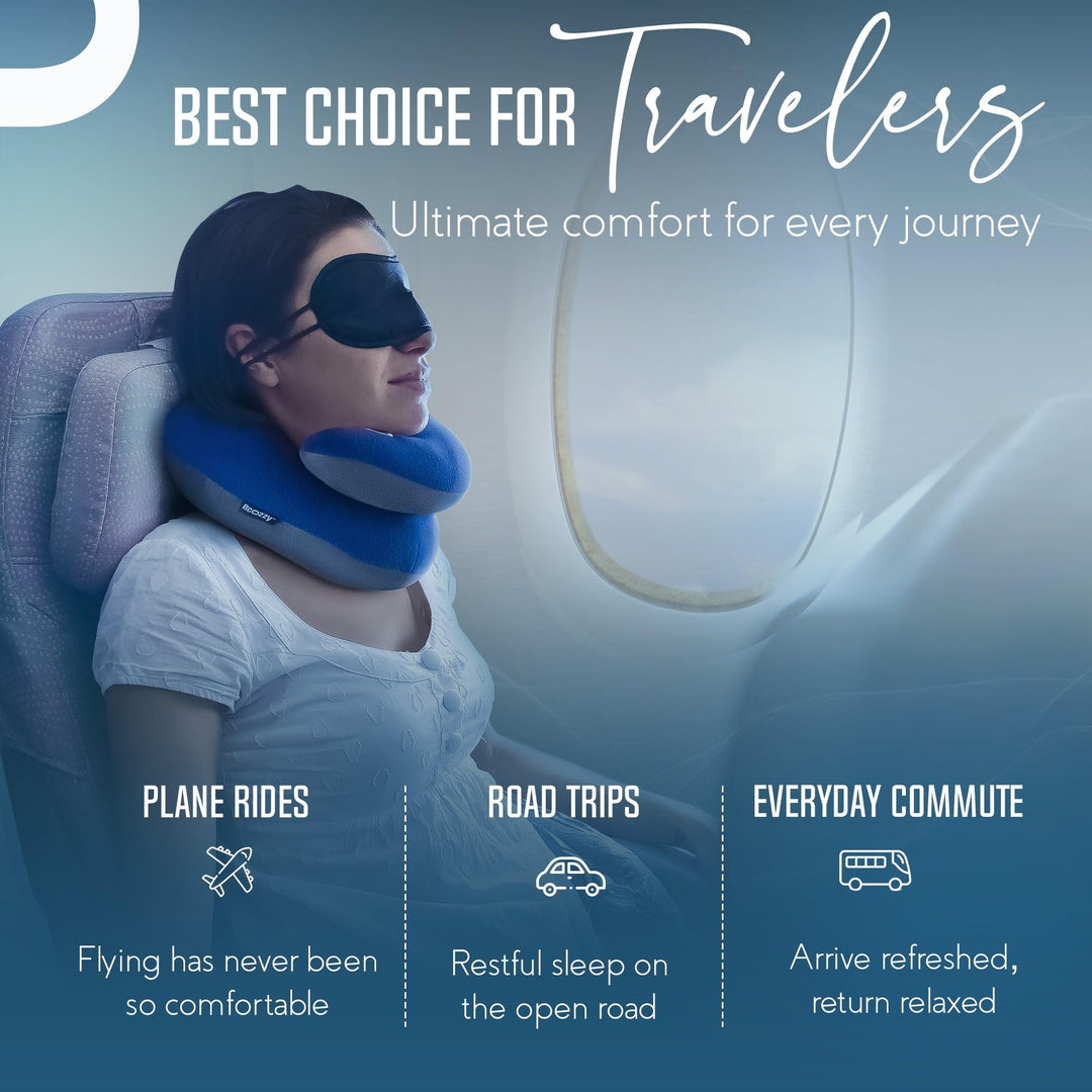 Neck Pillow for Travel Provides Double Support to The Head, Neck, and Chin in Any Sleeping Position on Flights, Car, and at Home, Comfortable Airplane Travel Pillow, Leopard