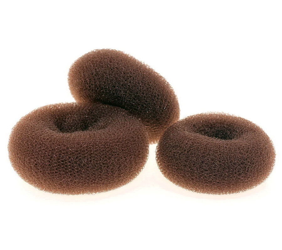 3 Pieces Bun Maker Hair Donut, Doughnut Bun Shaper for Chignon or Long Hair (Brown, Small Medium Large)