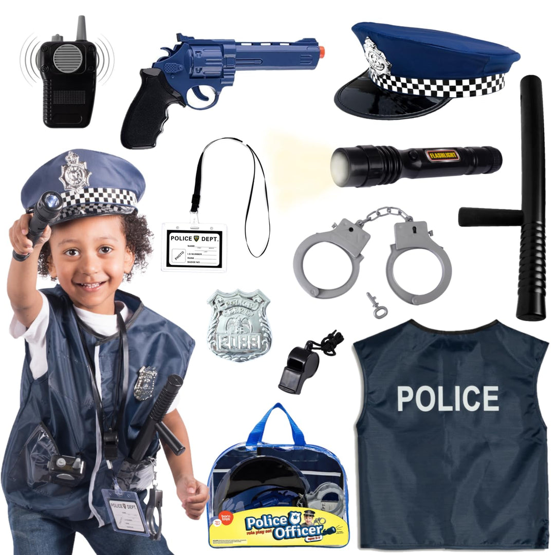Police Costume For Kids &amp; Police Toys For Kids Ages 3-7 (Police Toys with Vest)