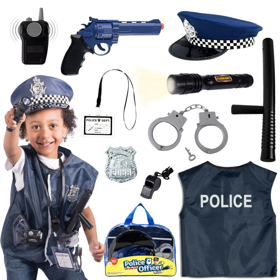 Police Costume For Kids & Police Toys For Kids Ages 3-7 (Police Toys with Vest)