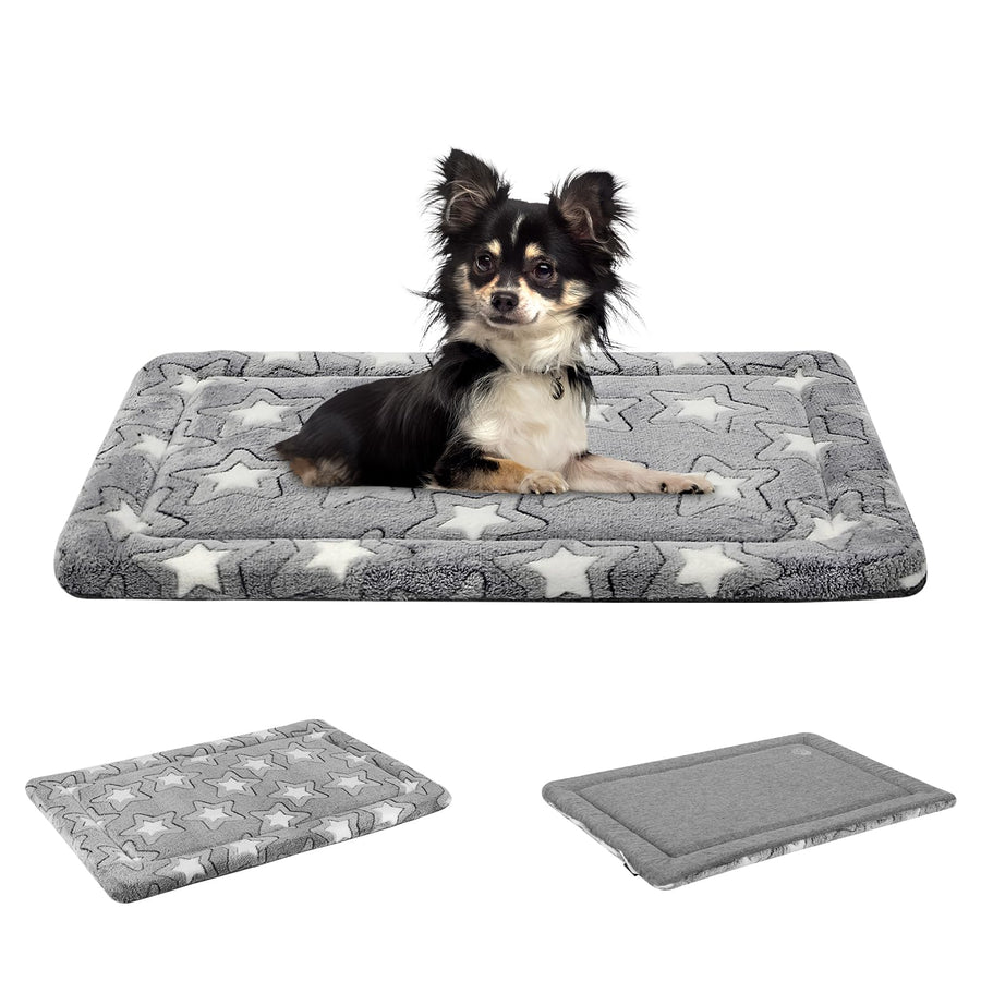 Dog Bed Mat Dog Crate Pad Reversible (Cool & Warm), Machine Washable Dog Crate Mat, Kennel Pad for Dog Sleeping Mattress for Large Medium Small Dogs, Grey