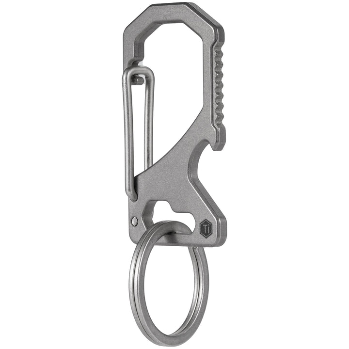 KM05 Small Titanium Carabiner Keychain Clip, 2 inch Beer Bottle Opener Key Holder Heavy Duty Multitool with Screw Bit Driver for Men &amp; Women