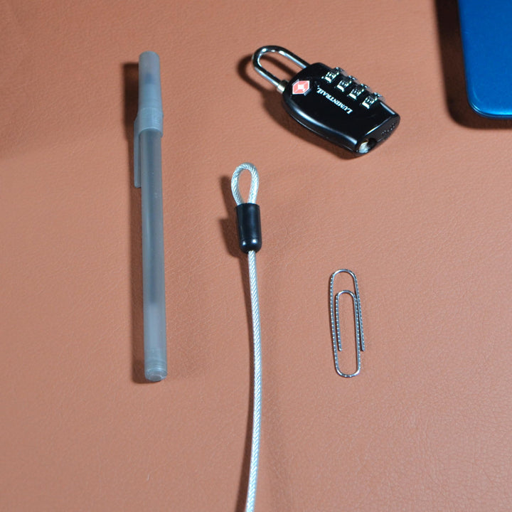 4 Foot 3mm (1/8th Inch) Braided Steel Coated Security Cable Luggage Lock Safety Cable Wire Double Loop