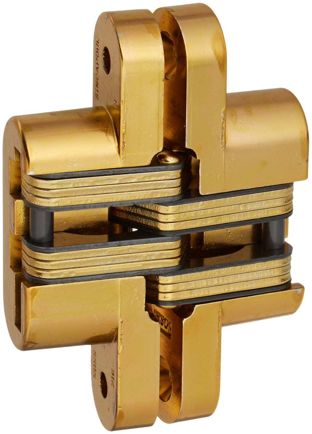 Soss 2164 1 x 4-5/8 Heavy Duty Invisible Hinge for 1-3/8 Doors Satin Brass Finish