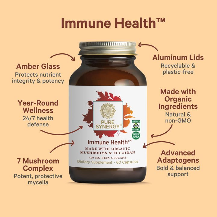 Immune Health | Immune Support Mushroom Supplement | Astragalus and Beta-Glucan Extracts with Organic Functional Mushroom Extracts | for Year-Round Support (60 Capsules)