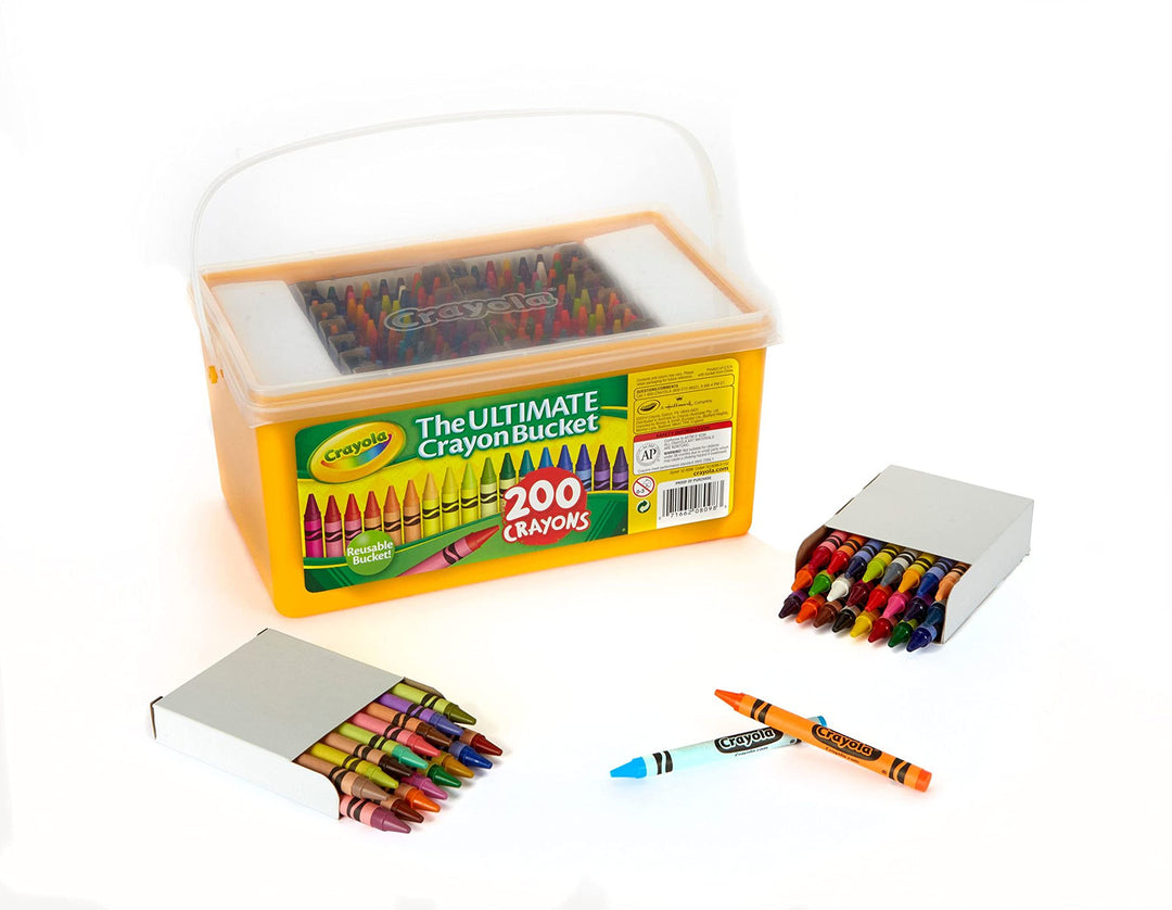 Ultimate Crayon Bucket, 200 Crayons, Duplicates of Favorite Colors, Gift for Kids