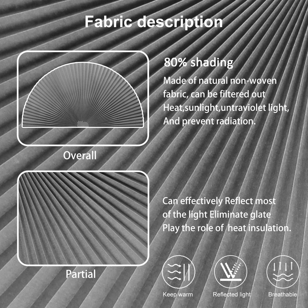 Arch Window Pleated Blinds Easy Cut and Install Pleated Shades Fliterling Linght and Blackout Blinds Grey