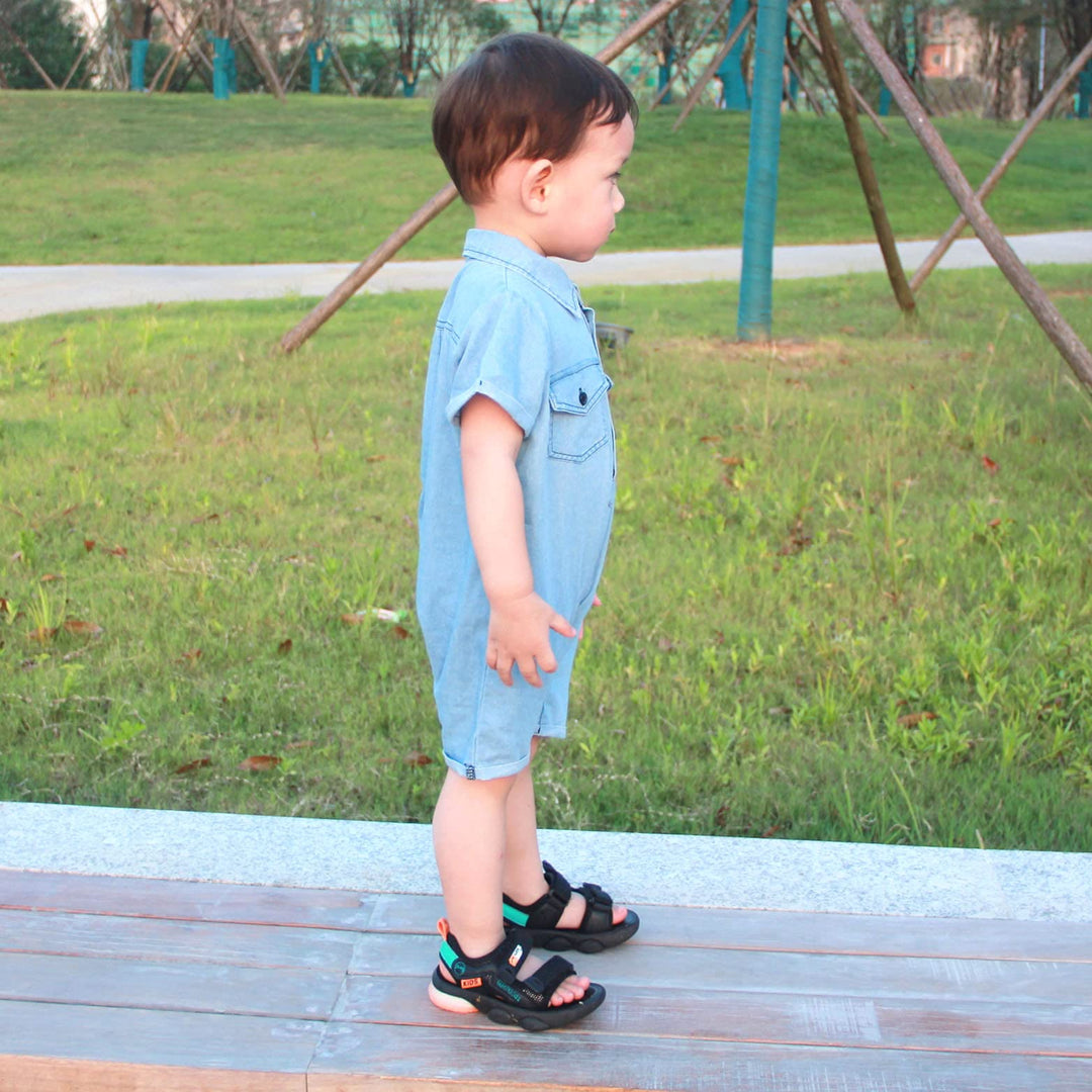 Baby Boy Jeans Shorts Infant 1 Piece Shirt Polo Suit Point Collar Overalls Cotton Jumpsuit Denim Romper,3-6 Months