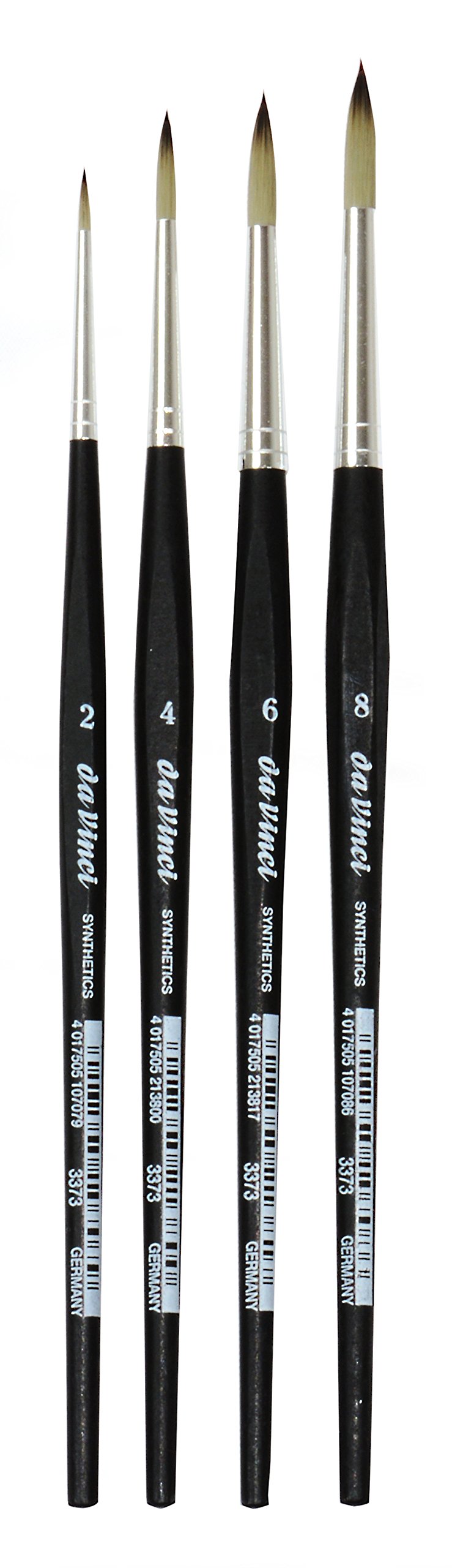 da Vinci Nails Series 5349 Nail Art Brush Set for Gel Technique, 4 Brushes (3373, 4 Sizes)