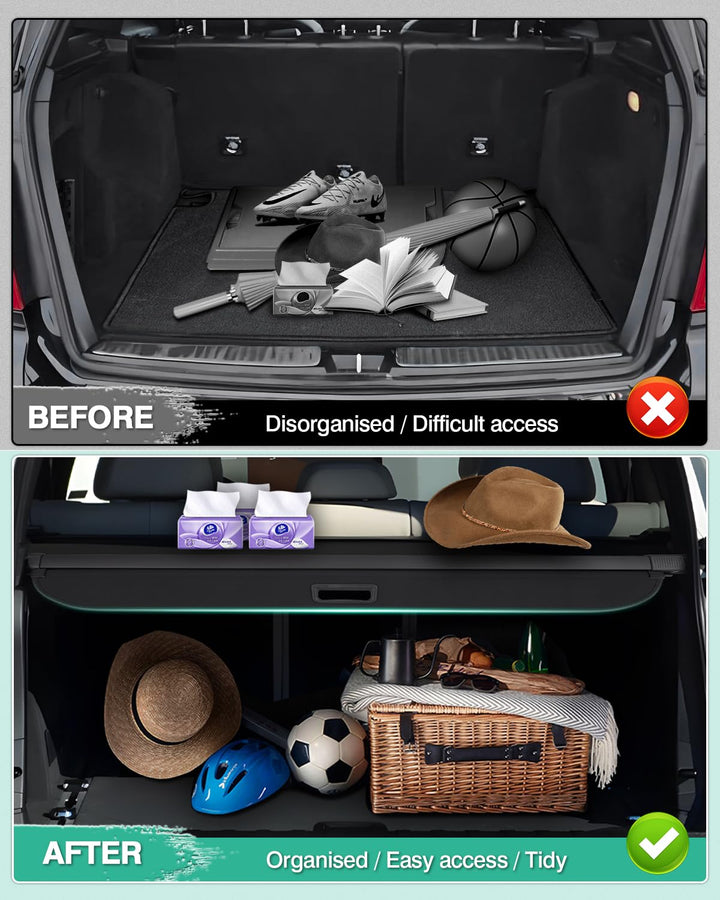 Cargo Cover for 2007-2017 2018 BMW X5 Accessories Trunk Cover Retractable Trunk Shielding Shade Cargo Luggage Cover Black