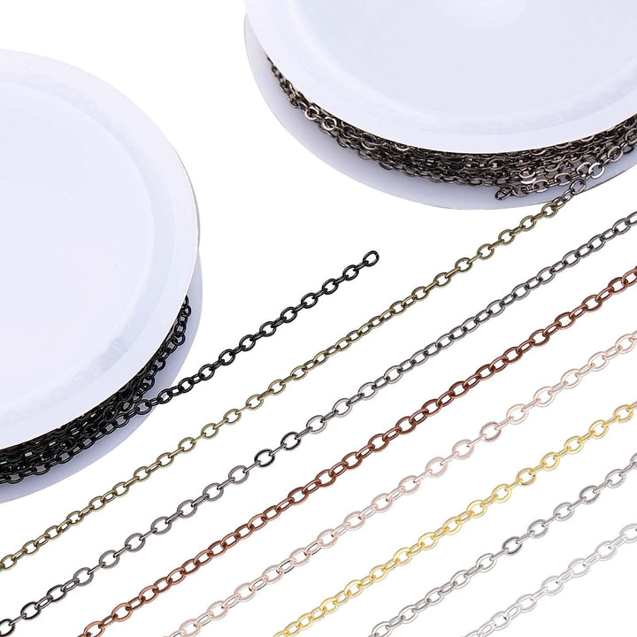 PP OPOUNT 80 Feet Necklace Chains Roll, 8 Colors Jewelr