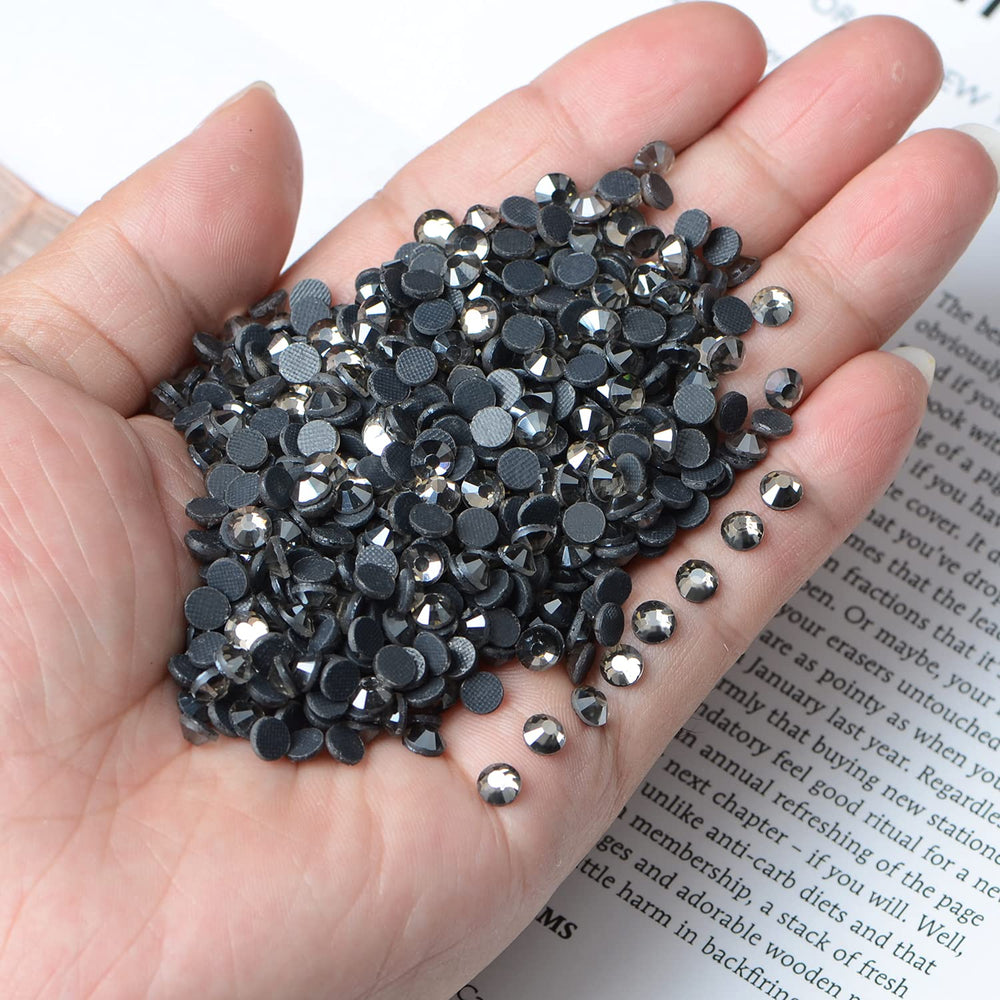 2000 Pieces SS20 Transparent Black Hotfix Rhinestones Flatback Round Crystal Glass Rhinestones Gems for Crafts Nail Face Art Clothes Shoes Bags DIY
