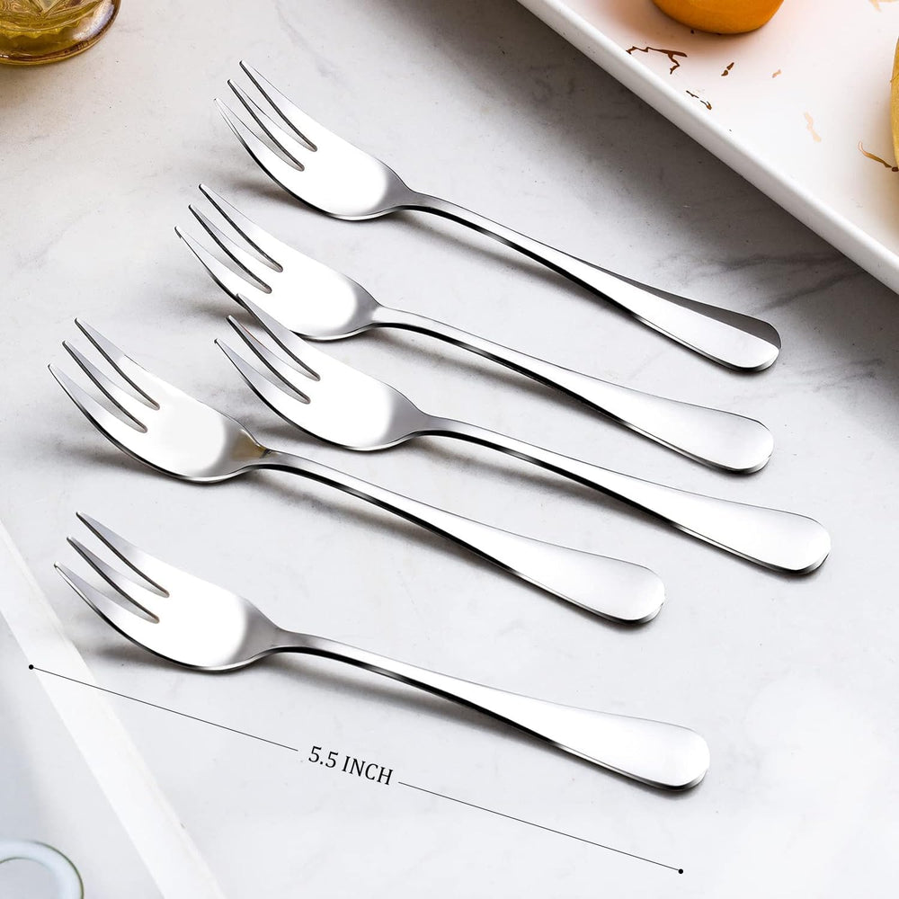 Dessert Forks Set of 12, 5.5Inches, Stainless Steel Cocktail Forks, Appetizer Small Forks, Fruit Salad Forks for Party, Hotel, Restaurant,Dishwasher Safe