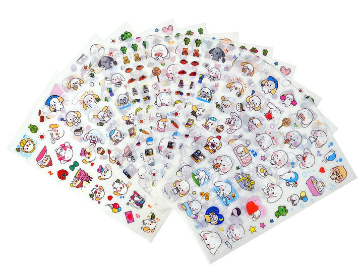 12 Sheets Kawaii Dog Korean Stickers for Kids - Cute Planner Stickers Journal Scrapbooking Stickers for DIY Arts and Crafts,Life Daily Planner,Bullet Journals,Scrapbooks,Calendars (Dog)