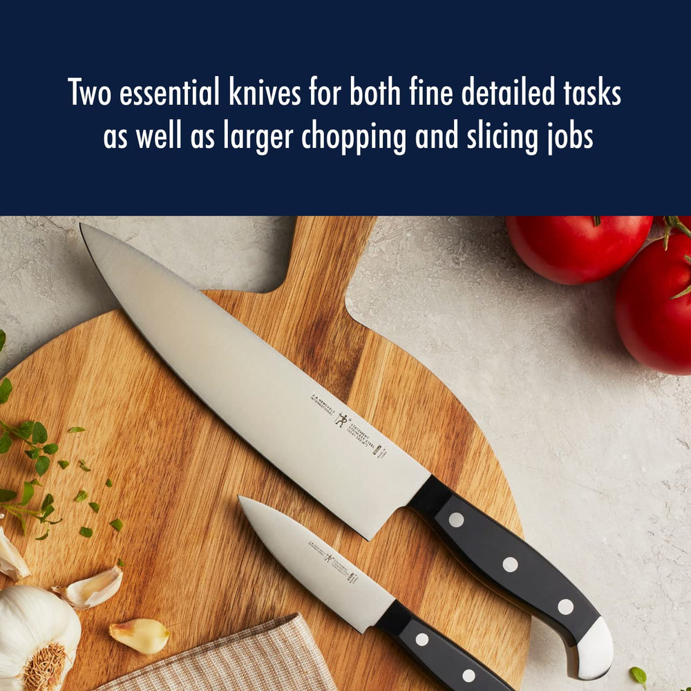 Statement Razor-Sharp 2-pc Chef Knife Set, German Engineered Informed by 100+ Years of Mastery, Black/Stainless Steel