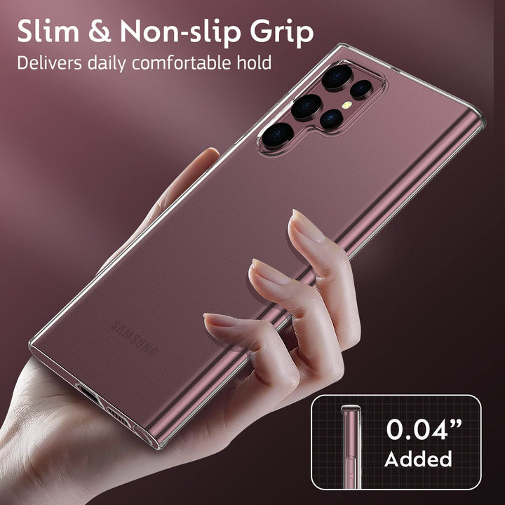 Galaxy S22 Ultra Case, for Samsung Galaxy S22 Ultra Case Clear Slim Thin Scratch Resistant TPU Rubber Soft Silicone Crystal Clear Lightweight Gel Protective Cover for Galaxy S22 Ultra 5G 2023