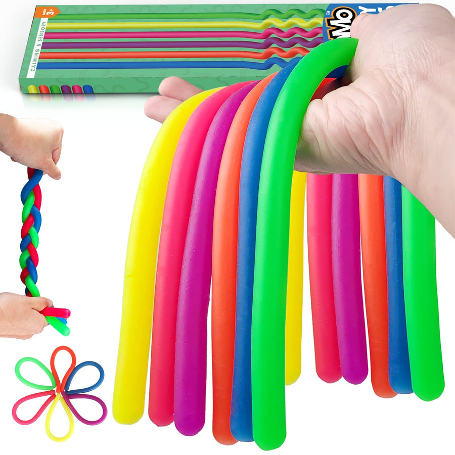 Stocking Stuffers for Kids - Stretchy Sensory Strings - Stimulating & Addictive Sensory Toys for Kids - Stocking Stuffers for Boys and Girls - Non Mouthable Toy - Smooth 6 Pack