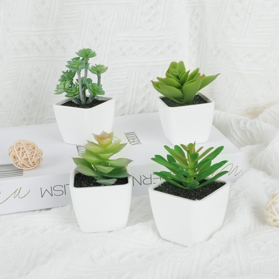 COCOBOO Artificial Succulents in Pots 4pcs Succulents P