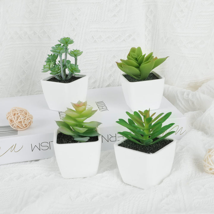 COCOBOO Artificial Succulents in Pots 4pcs Succulents P