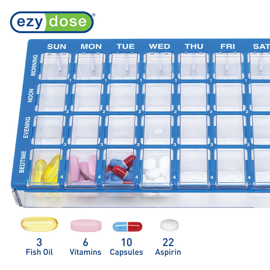 Ezy Dose Four-a-day Weekly Maxi-pharmadose Medication Organizer
