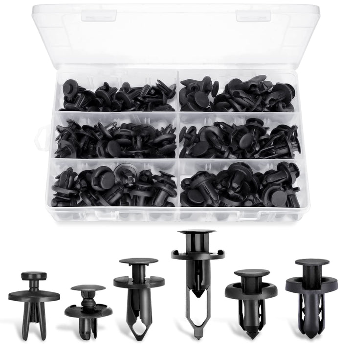 102pcs 6.3mm 8mm 9mm 10mm Bumper Push Fasteners Rivet Clips Expansion Screws Replacement Kit
