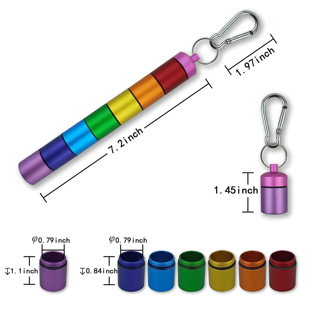 Portable Waterproof Metal Bottle, 7 Days Daily Pill Org