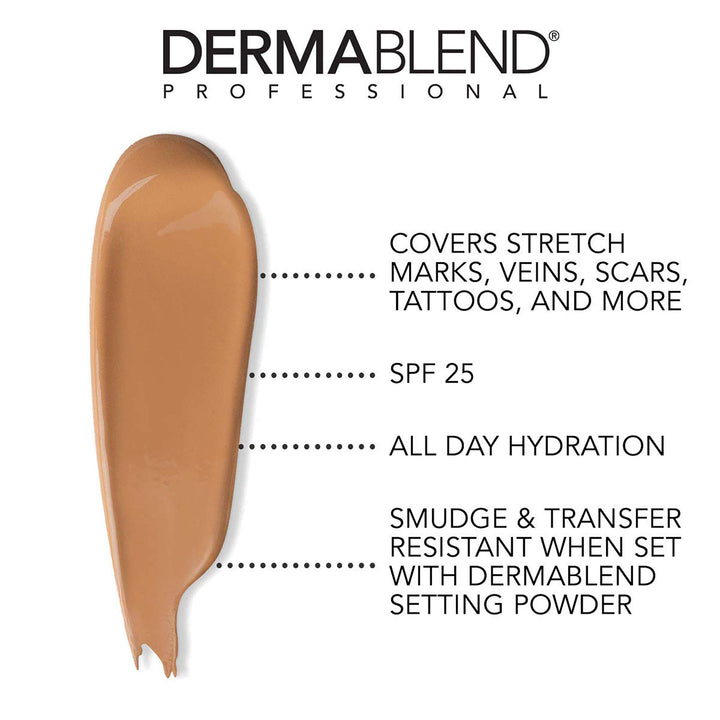 Leg and Body Makeup Foundation with SPF 25, 40W Medium Golden, 3.4 Fl. Oz.