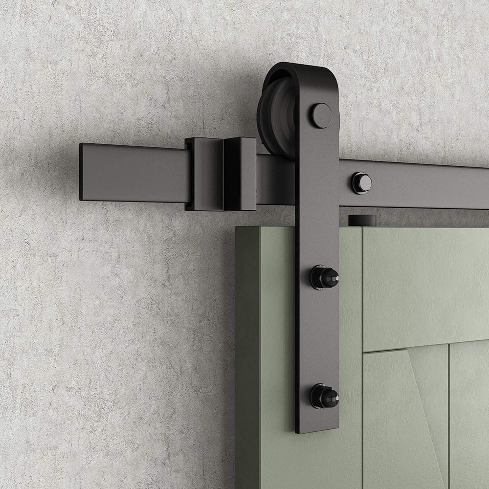 Sliding Barn Door Hardware Hangers 2pcs (Black) (J Shape Hangers)
