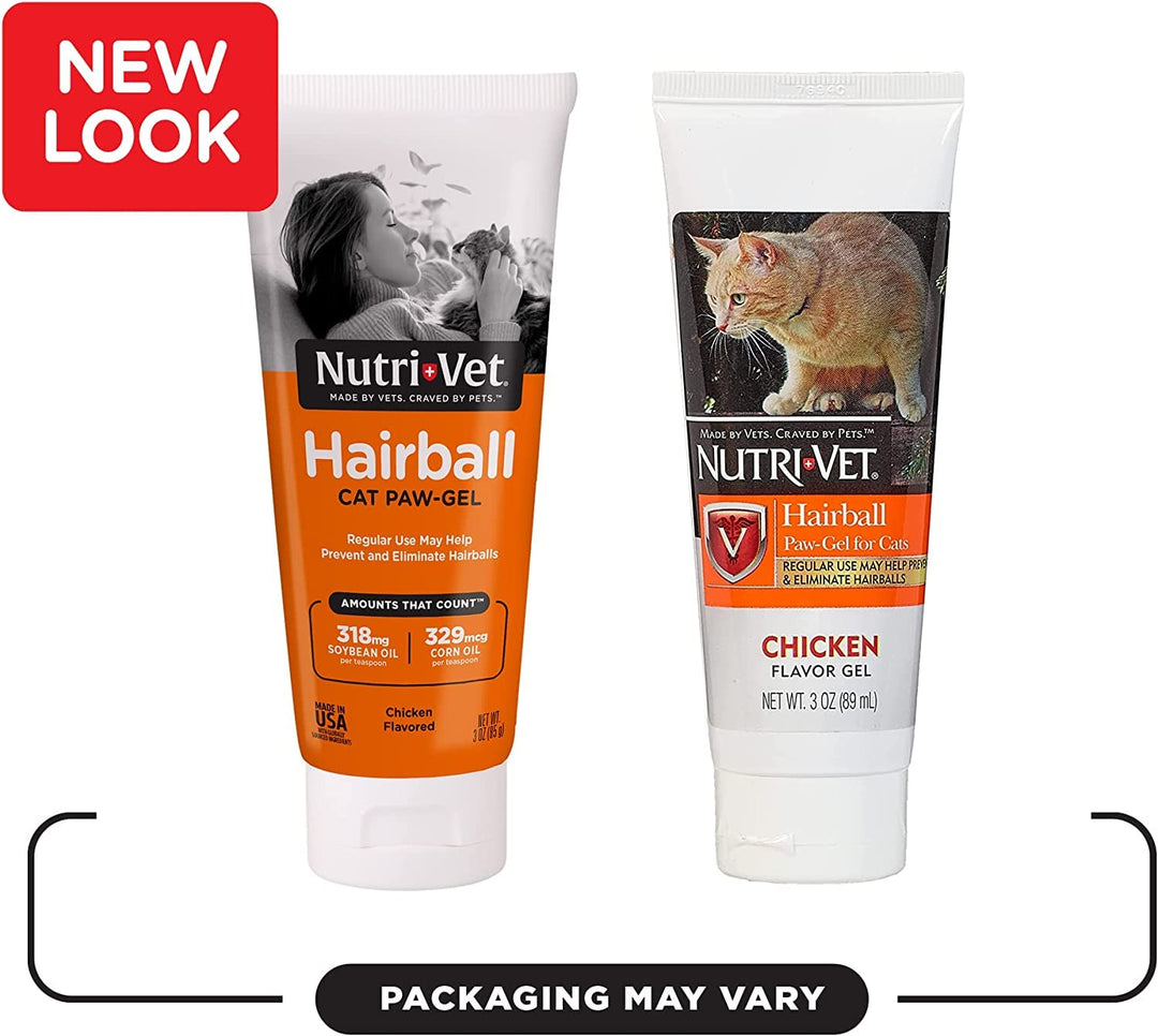 Cat Hairball Support Paw Gel - Hairball Remedy for Cats - Tasty Chicken Flavor - 3 oz