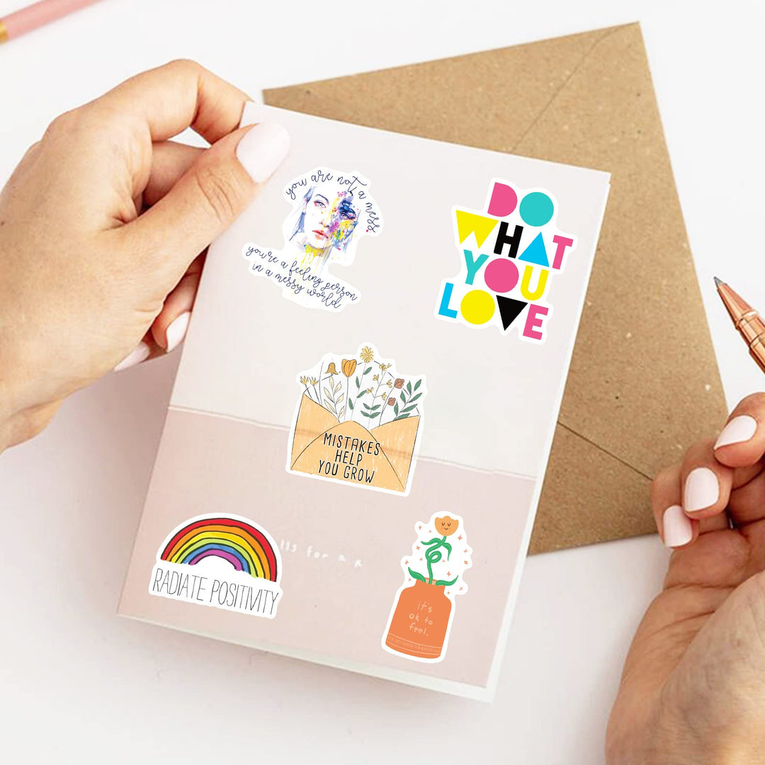 Inspirational Words Stickers [ 100PCS ] Positive Motivational Quote Stickers for journaling, Scrapbooking, Water Bottles, Waterproof Sticker Packs Decals, Vision Board Kit for Teens Adults supplies