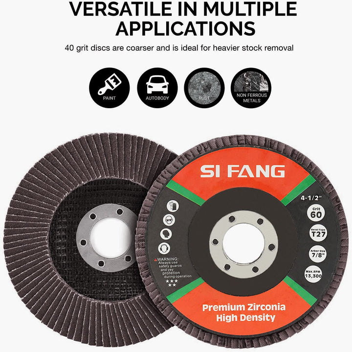 SI FANG 320 Grit Flap Discs 4 1/2 Inch Aluminum Oxide 1