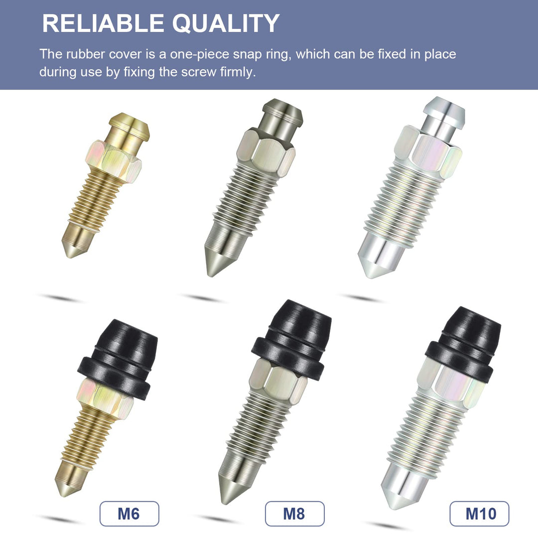 18 Pieces Brake Bleeder Cap Grease Fitting Caps Rubber Zerk Covers Brake Caliper Dust Cover Brake Bleeder Nipple Cap for Cars and Motorcycles