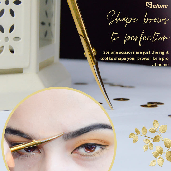 Professional Grooming Scissors Eyebrow Scissors Small Curved Stainless Steel Manicure &amp; Beauty Scissor for Women