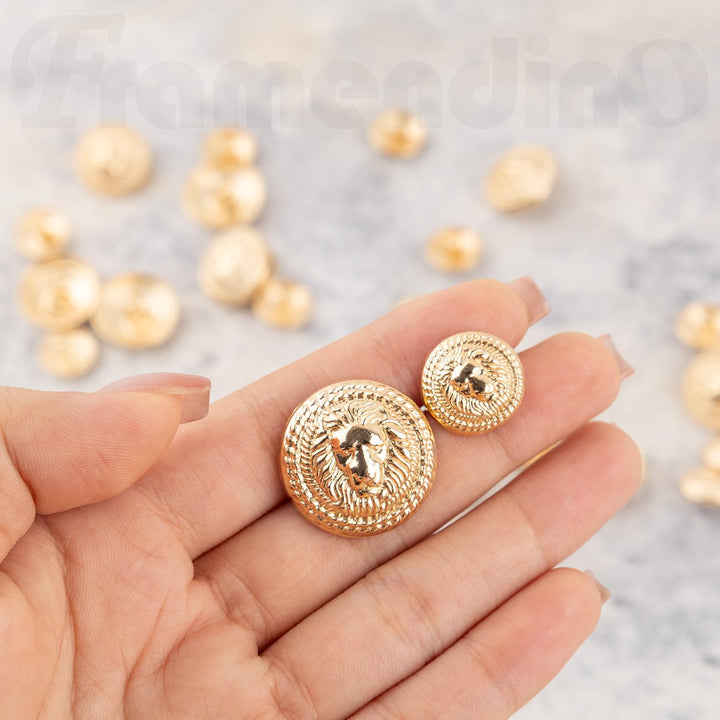 , 30 Pack Vintage Gold Lion Head Buttons Metal Blazer Button for Clothes Crafts 15mm 23mm