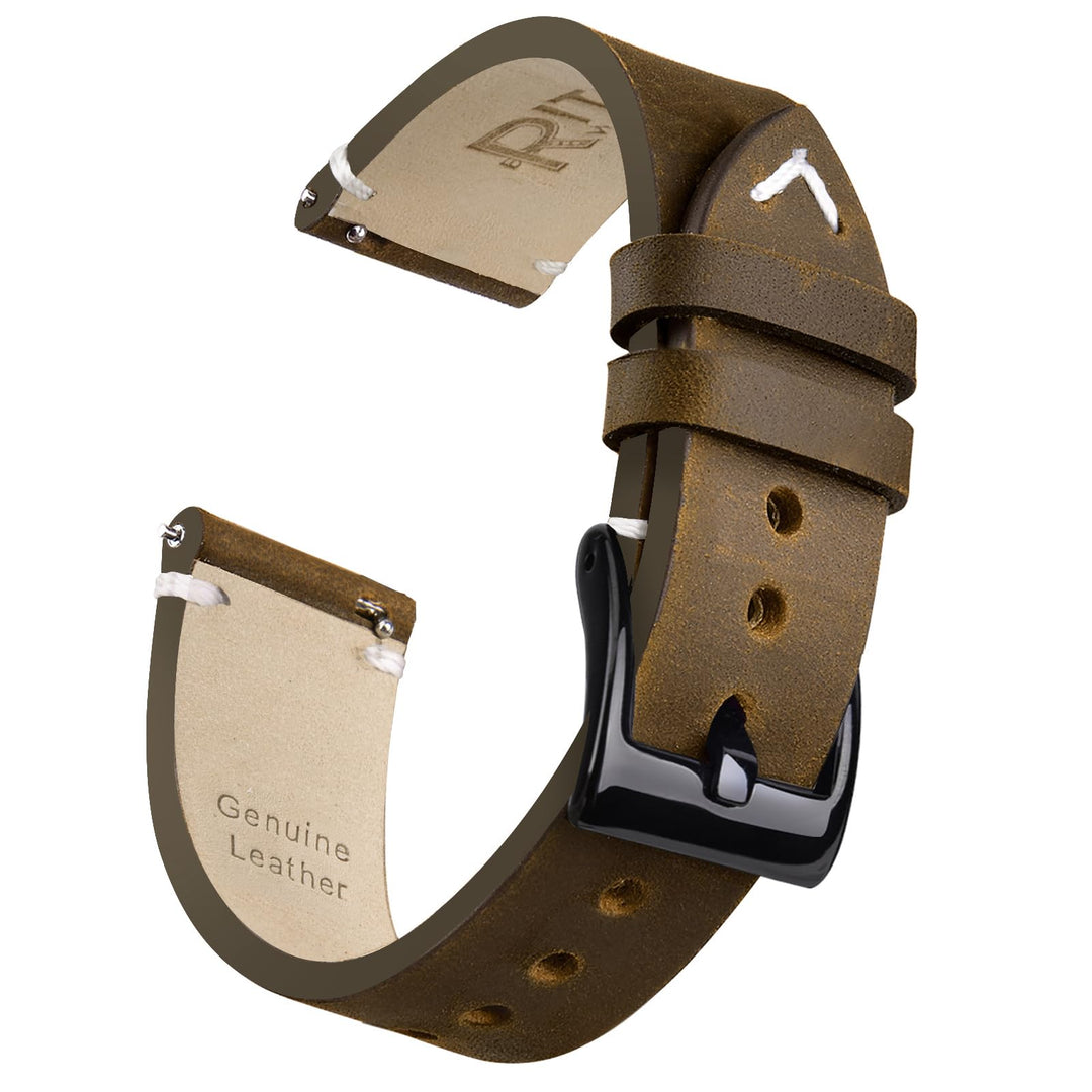 22mm Classic Genuine Leather Watch Bands Quick Release Vintage Leather Watch Straps Compatible with Fossil Watch for Men, Valentine&#39;s day gifts for him or her